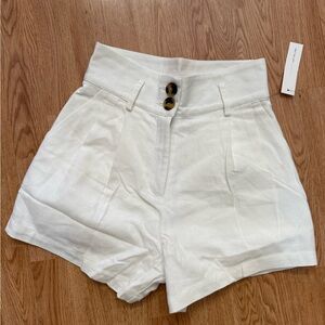 White High Waist Tailored Shorts